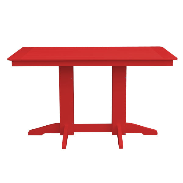 Recycled Plastic Counter Table Counter Table 5ft / Bright Red / Without Umbrella Hole