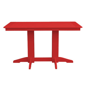 Recycled Plastic Counter Table Counter Table 5ft / Bright Red / Without Umbrella Hole