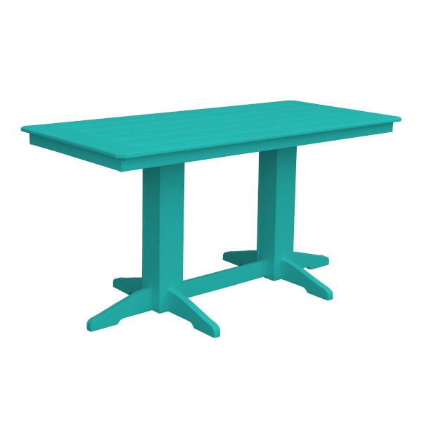 Recycled Plastic Counter Table Counter Table 6ft / Aruba Blue / Without Umbrella Hole