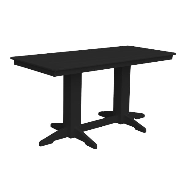 Recycled Plastic Counter Table Counter Table 6ft / Black / Without Umbrella Hole