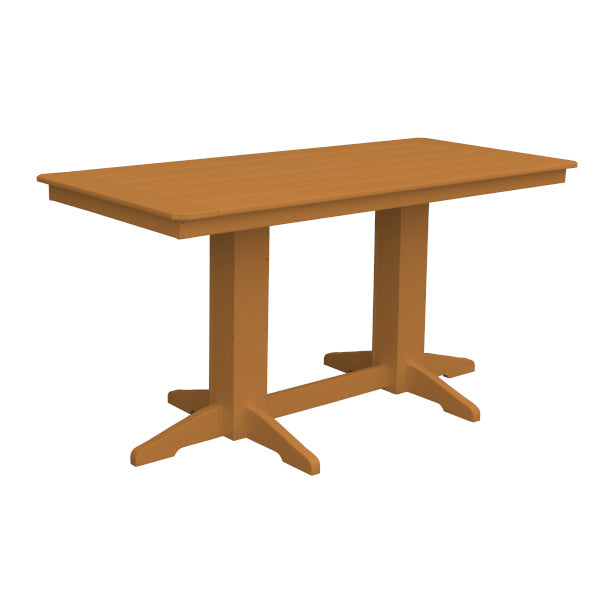 Recycled Plastic Counter Table Counter Table 6ft / Cedar / Without Umbrella Hole