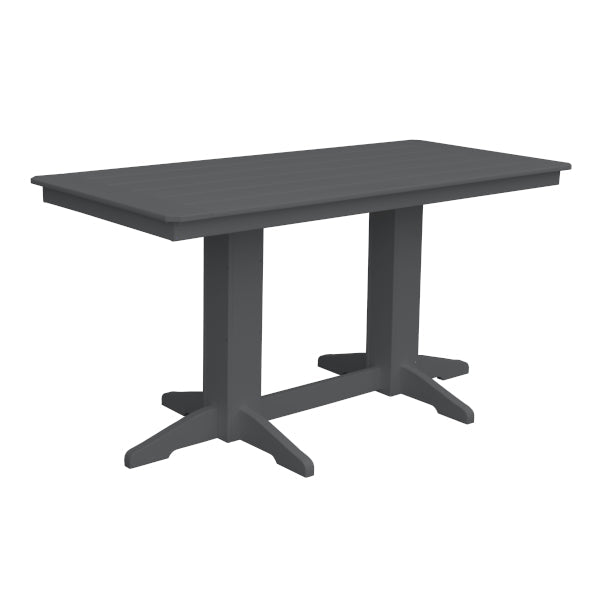 Recycled Plastic Counter Table Counter Table 6ft / Dark Gray / Without Umbrella Hole