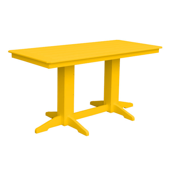 Recycled Plastic Counter Table Counter Table 6ft / Lemon Yellow / Without Umbrella Hole