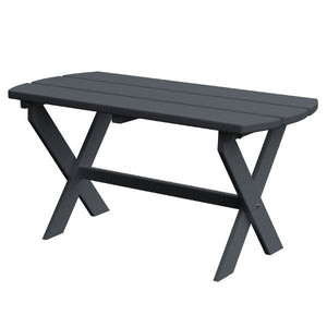 Recycled Plastic Poly Folding Oval Coffee Table Coffee Table Dark Gray