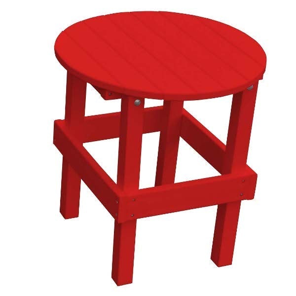 Recycled Plastic Poly Round Side Table Side Table Bright Red