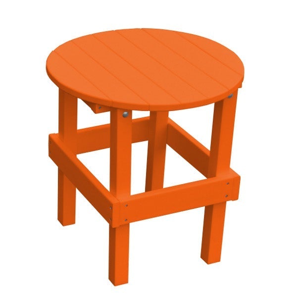 Recycled Plastic Poly Round Side Table Side Table Orange