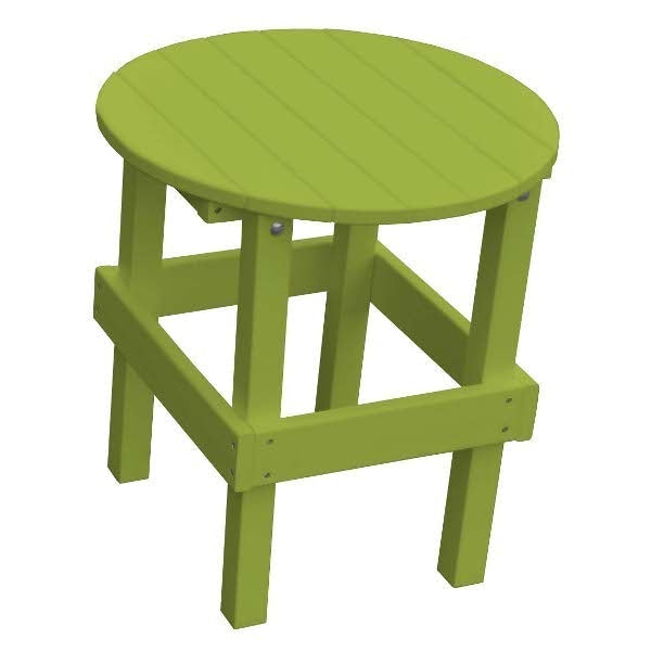 Recycled Plastic Poly Round Side Table Side Table Tropical Lime