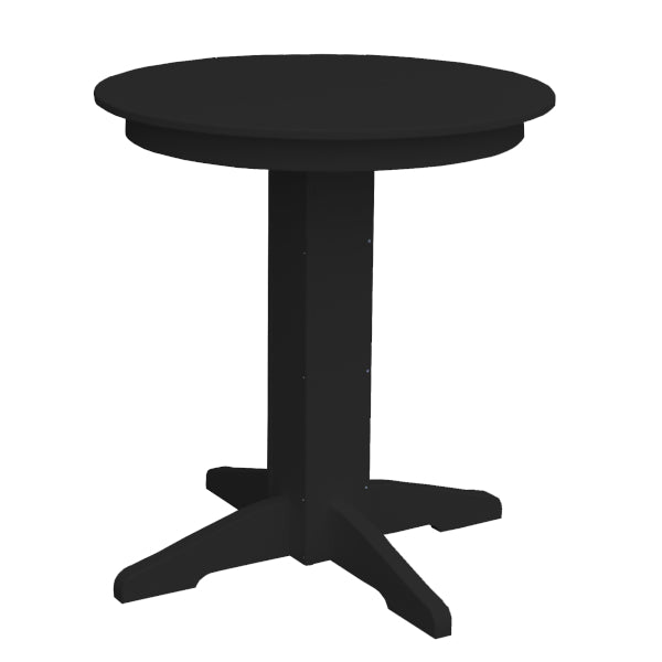 Recycled Plastic Round Counter Table Dining Table 33&quot; / Black