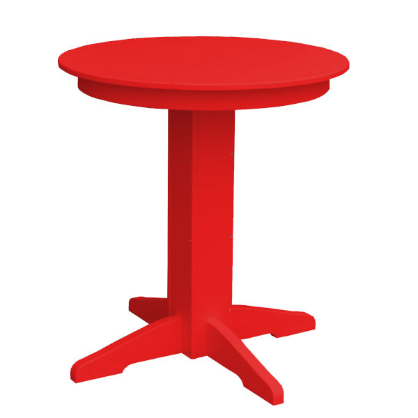Recycled Plastic Round Counter Table Dining Table 33&quot; / Bright Red