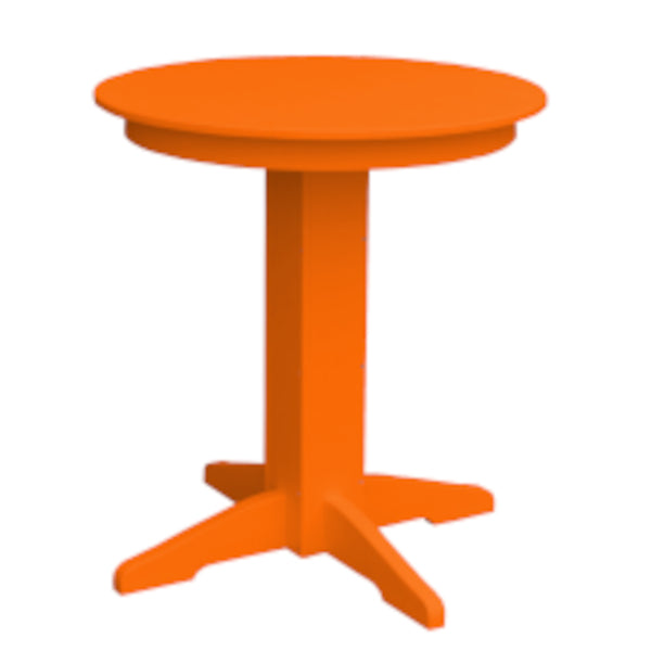 Recycled Plastic Round Counter Table Dining Table 33&quot; / Orange