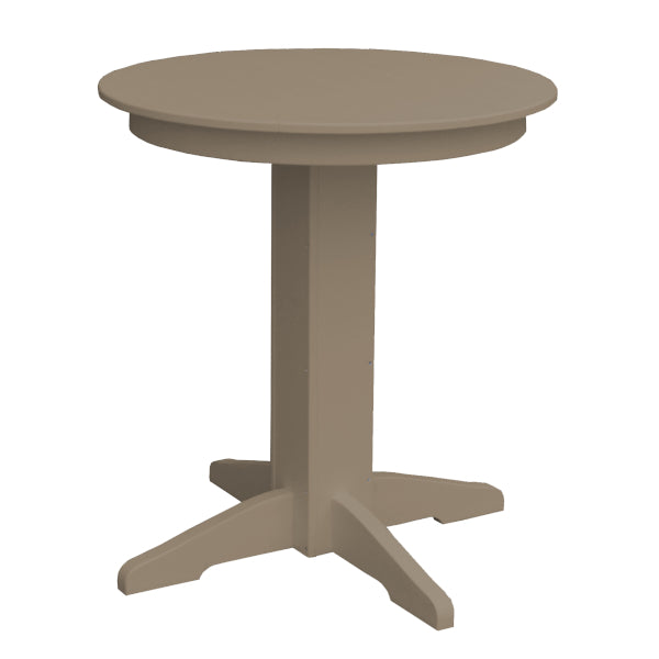 Recycled Plastic Round Counter Table Dining Table 33&quot; / Weathered Wood