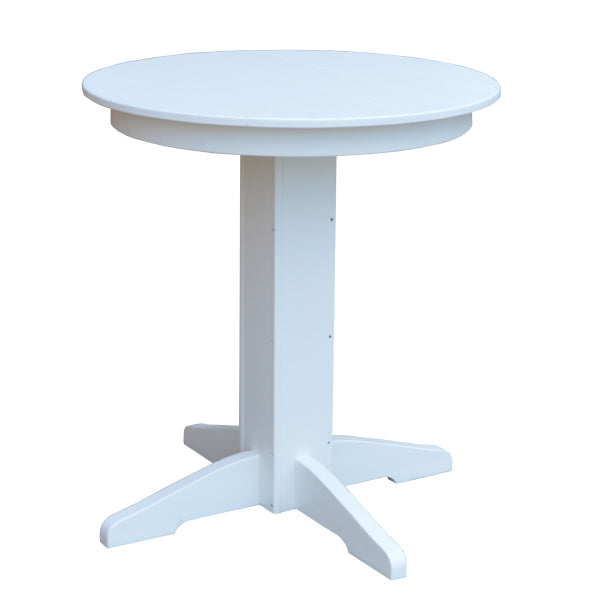 Recycled Plastic Round Counter Table Dining Table 33&quot; / White