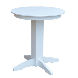 Recycled Plastic Round Counter Table Dining Table 33" / White