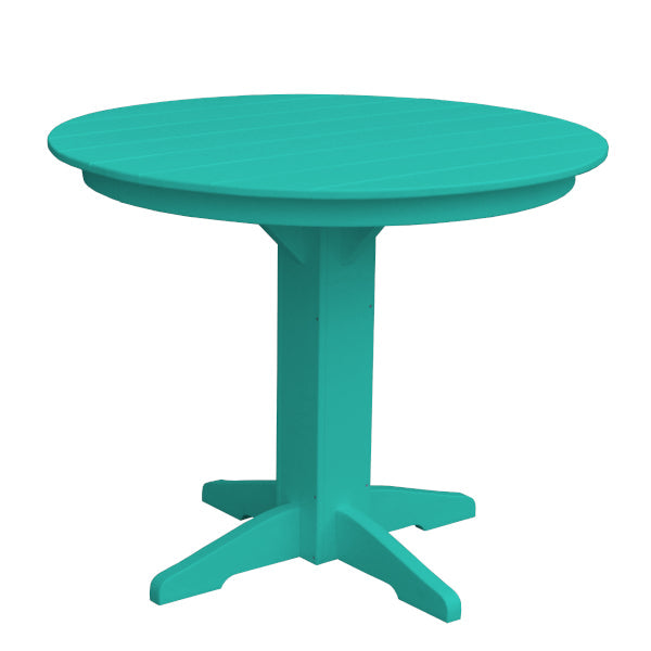 Recycled Plastic Round Counter Table Dining Table 44&quot; / Aruba Blue