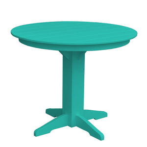 Recycled Plastic Round Counter Table Dining Table 44" / Aruba Blue