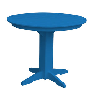 Recycled Plastic Round Counter Table Dining Table 44" / Blue