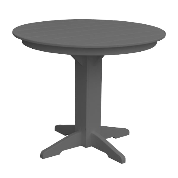 Recycled Plastic Round Counter Table Dining Table 44&quot; / Dark Gray