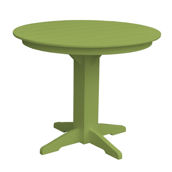 Recycled Plastic Round Counter Table Dining Table 44&quot; / Tropical Lime