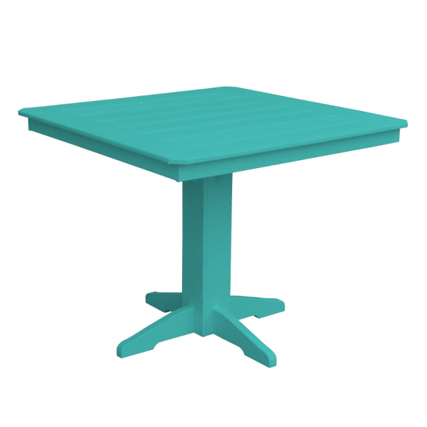 Recycled Plastic Square Counter Table Dining Table 44&quot; / Aruba Blue