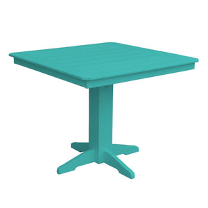 Recycled Plastic Square Counter Table Dining Table 44" / Aruba Blue