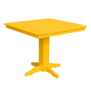 Recycled Plastic Square Counter Table Dining Table 44" / Lemon Yellow