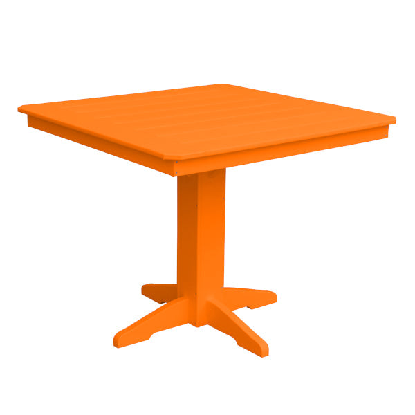 Recycled Plastic Square Counter Table Dining Table 44&quot; / Orange