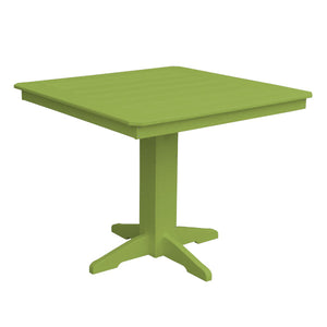 Recycled Plastic Square Counter Table Dining Table 44" / Tropical Lime