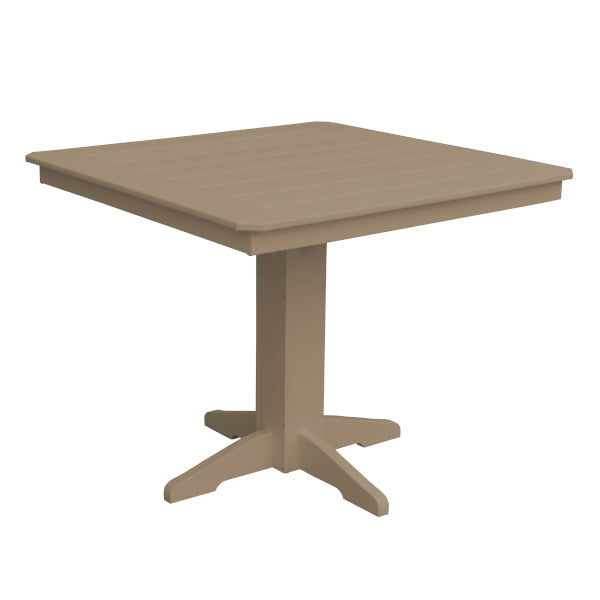 Recycled Plastic Square Counter Table Dining Table 44&quot; / Weathered Wood