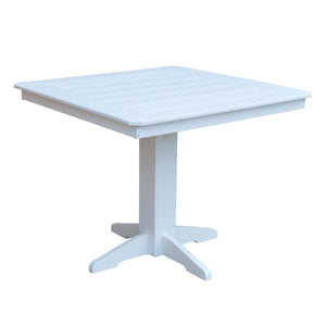 Recycled Plastic Square Counter Table Dining Table 44" / White