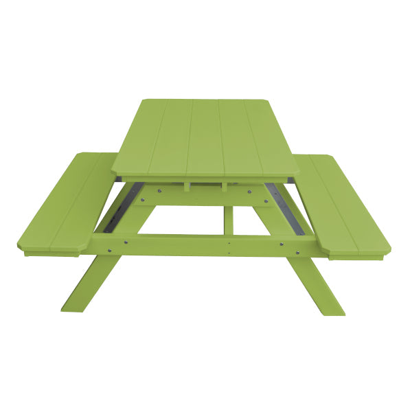 Recycled Plastic Table w/Attached Benches Table