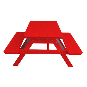 Recycled Plastic Table w/Attached Benches Table