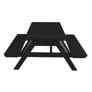 Recycled Plastic Table w/Attached Benches Table
