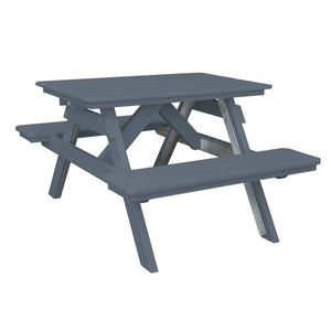 Recycled Plastic Table w/Attached Benches Table