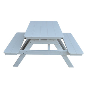 Recycled Plastic Table w/Attached Benches Table