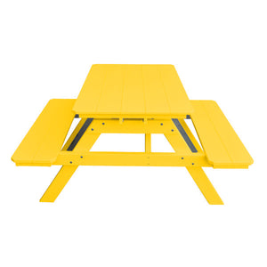 Recycled Plastic Table w/Attached Benches Table