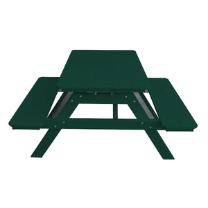 Recycled Plastic Table w/Attached Benches Table