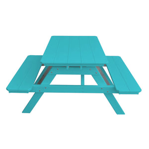 Recycled Plastic Table w/Attached Benches Table