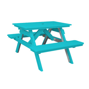 Recycled Plastic Table w/Attached Benches Table
