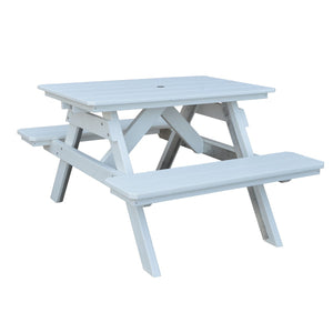 Recycled Plastic Table w/Attached Benches Table