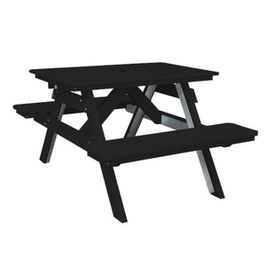 Recycled Plastic Table w/Attached Benches Table