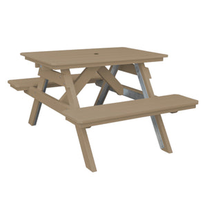 Recycled Plastic Table w/Attached Benches Table