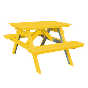 Recycled Plastic Table w/Attached Benches Table