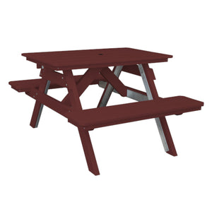 Recycled Plastic Table w/Attached Benches Table