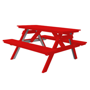 Recycled Plastic Table w/Attached Benches Table