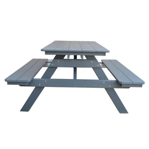 Recycled Plastic Table w/Attached Benches Table