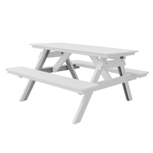 Recycled Plastic Table w/Attached Benches Table