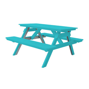 Recycled Plastic Table w/Attached Benches Table