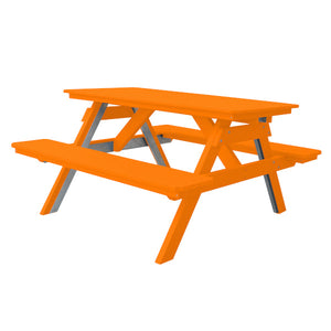 Recycled Plastic Table w/Attached Benches Table