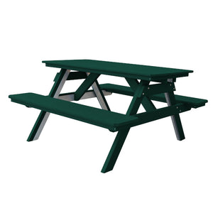 Recycled Plastic Table w/Attached Benches Table