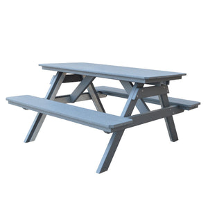 Recycled Plastic Table w/Attached Benches Table